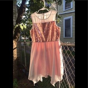 Juniors Sequin Hearts sleeveless dress